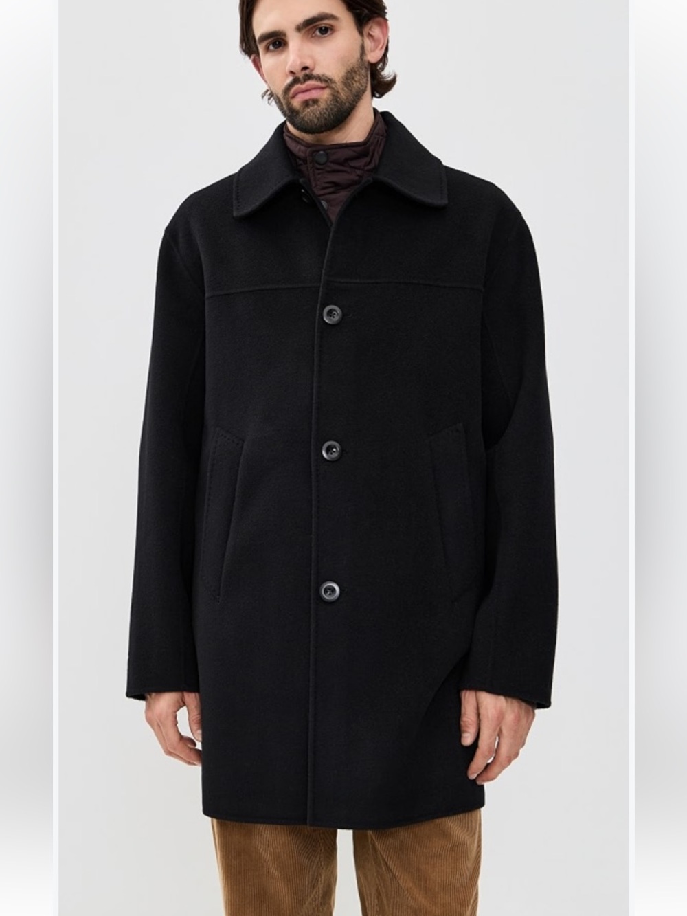 Jones New York Black Wool Single -Breasted Pea Coat ,Union Made  Mens size 44B